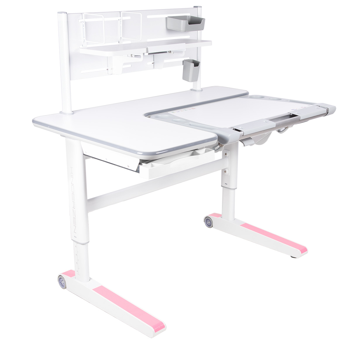 Kinderzen Variatica Plus парта + стеллаж + подставка для книг белый