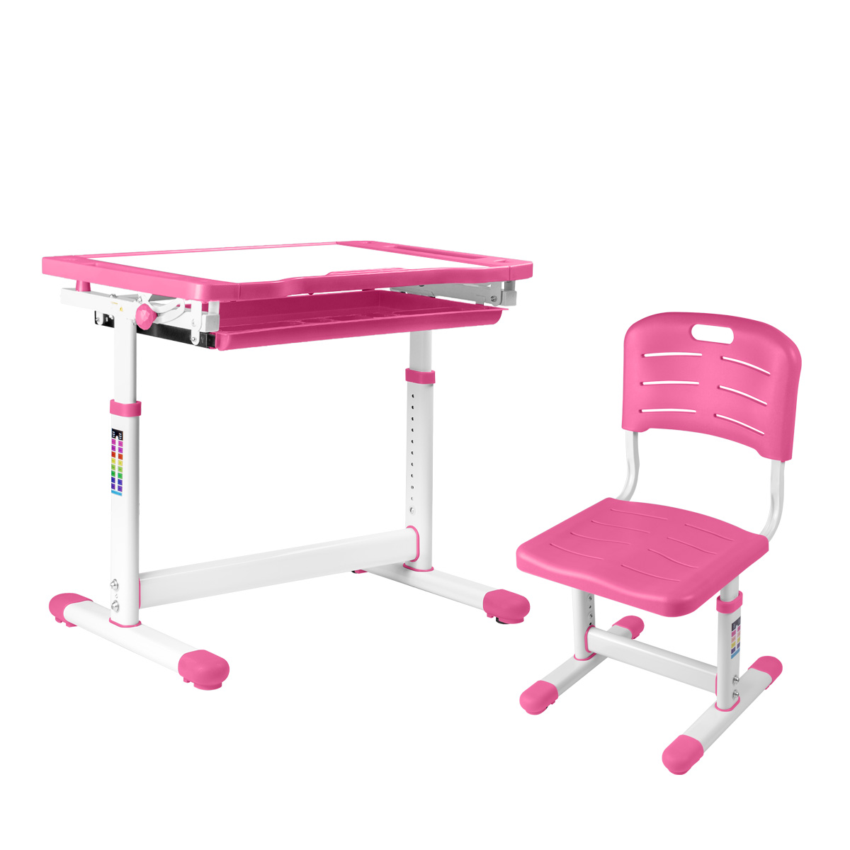 Комплект Kinderzen Arlekino парта + стул + выдвижной ящик розовый Комплект Kinderzen Arlekino парта + стул + выдвижной ящик розовый