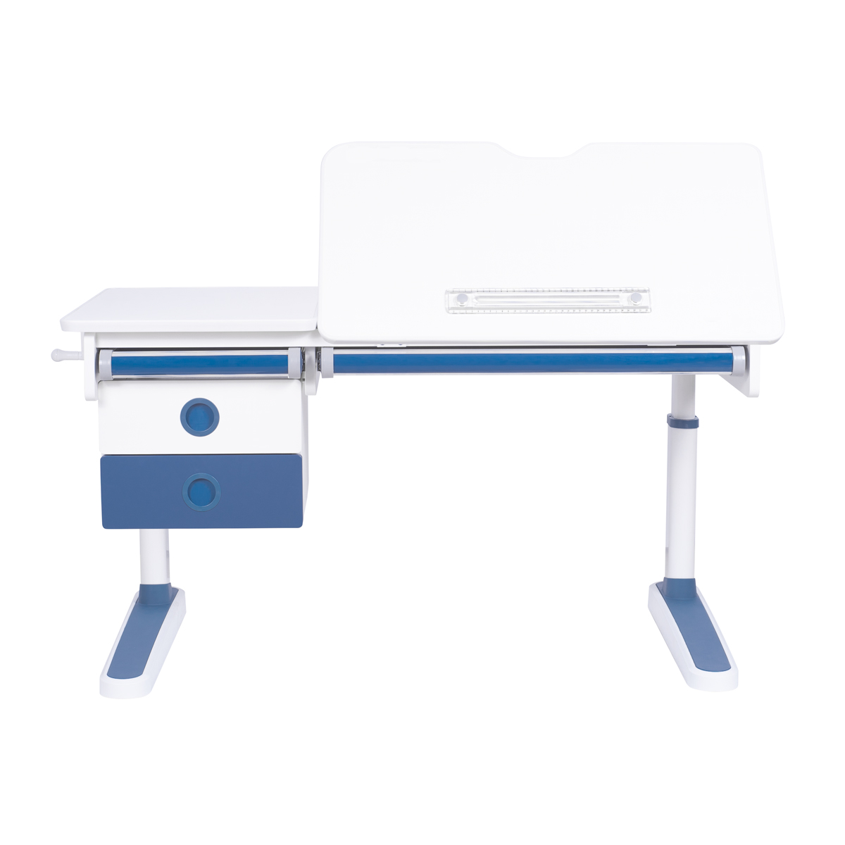 Комплект Kinderzen Antinori парта + кресло + подвесная тумба + органайзер + подставка для книг белый/голубой/голубой