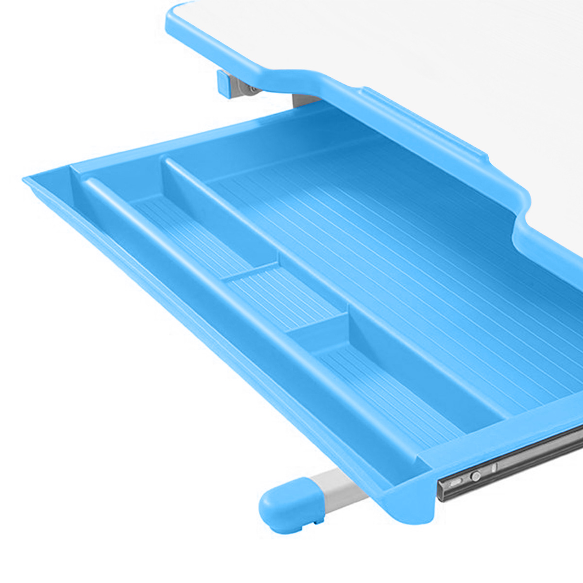 Комплект Anatomica Amata парта + стул + выдвижной ящик + подставка белый/голубой Комплект Anatomica Amata парта + стул + выдвижной ящик + подставка белый/голубой