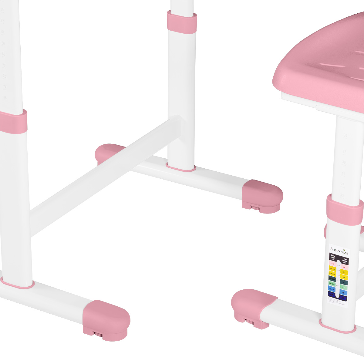 Комплект Anatomica Karina парта + стул + выдвижной ящик белый/светло-розовый Комплект Anatomica Karina парта + стул + выдвижной ящик белый/светло-розовый