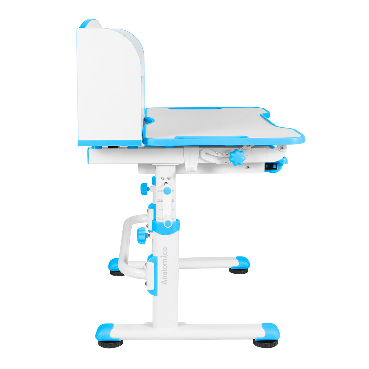 Комплект Anatomica Legare парта + стул + надстройка + выдвижной ящик белый/голубой Комплект Anatomica Legare парта + стул + надстройка + выдвижной ящик белый/голубой