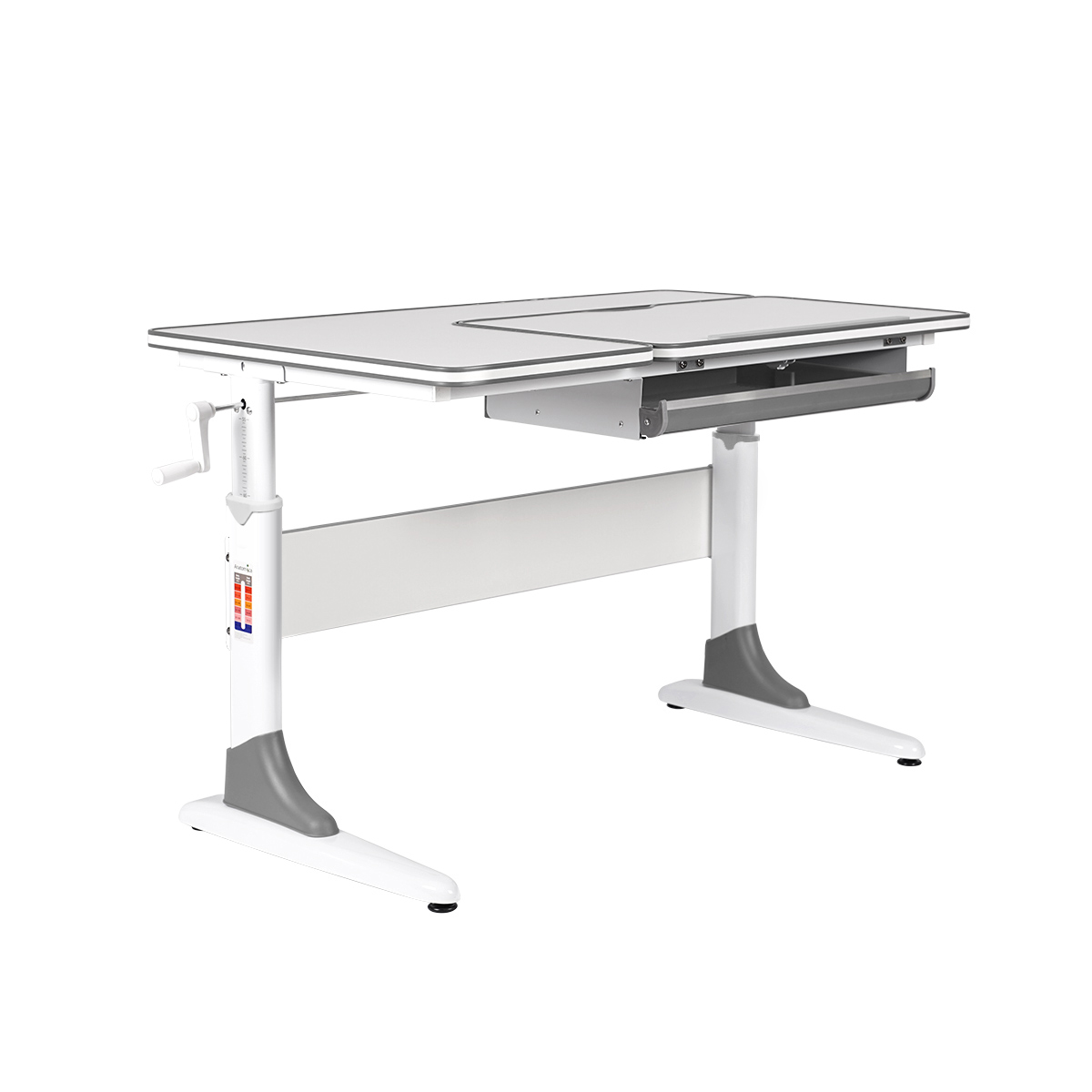 Комплект Anatomica Study-100 парта + стул белый/серый с серым стулом Lux-02