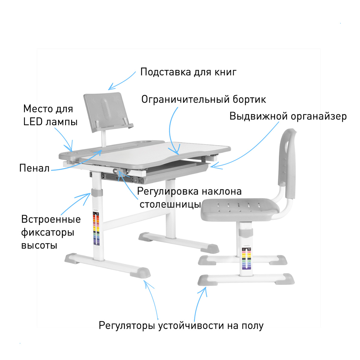 Парта и стул анатомика августа