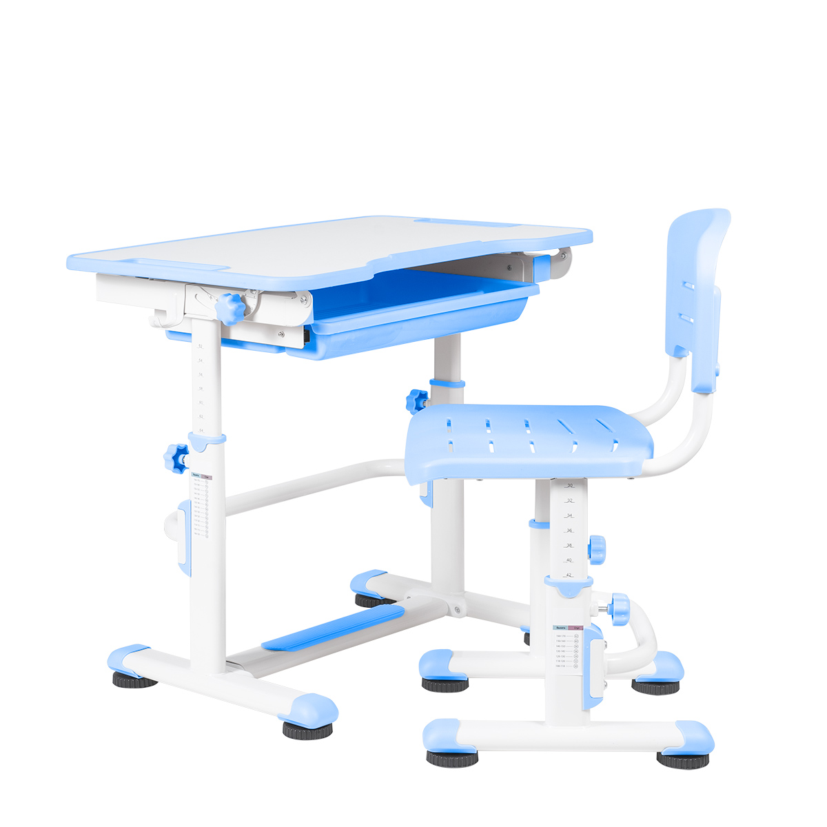 Комплект Anatomica Punto парта + стул + выдвижной ящик белый/голубой Комплект Anatomica Punto парта + стул + выдвижной ящик белый/голубой