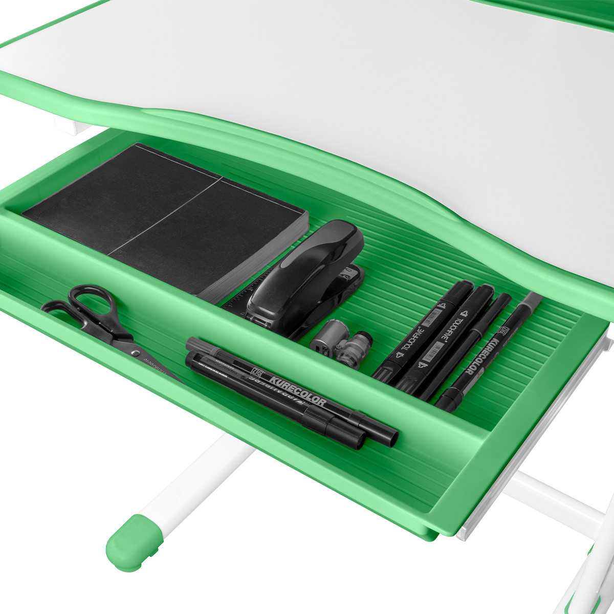 Комплект Anatomica Ara парта + стул + подставка для книг + выдвижной органайзер белый/зеленый Комплект Anatomica Ara парта + стул + подставка для книг + выдвижной органайзер белый/зеленый
