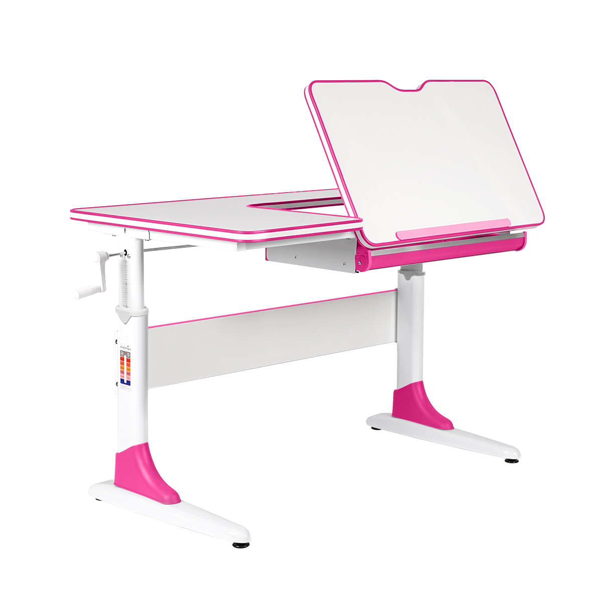 Растущая парта Anatomica Study-100 белый/розовый