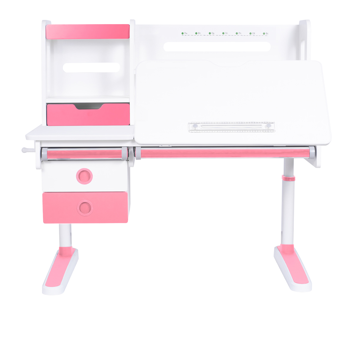 Детский стол Kinderzen Antinori Pro белый/розовый