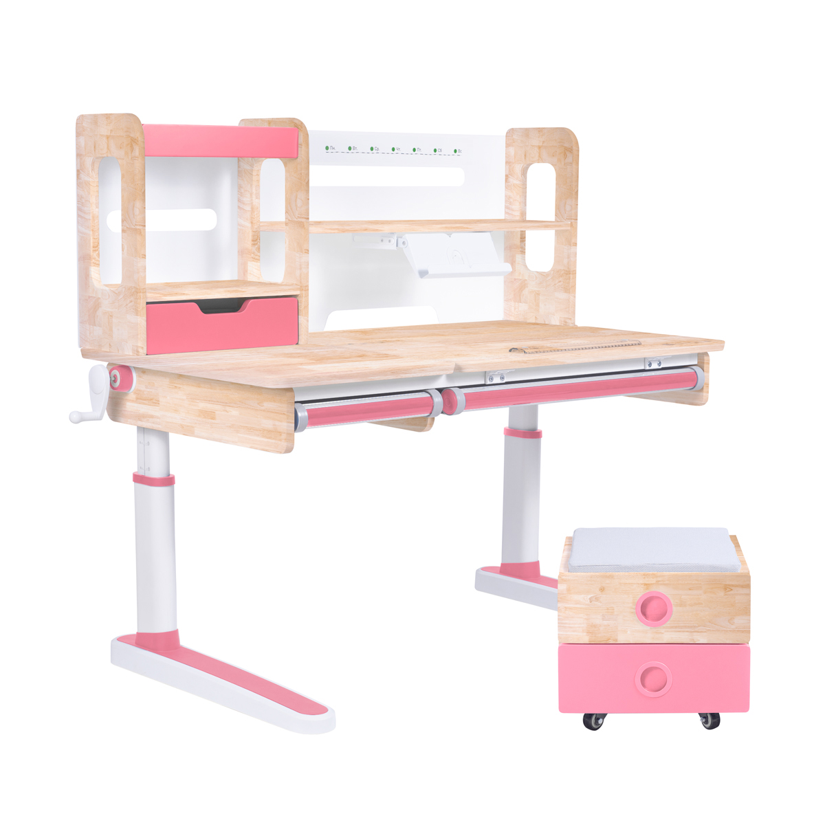 Детский стол Kinderzen Antinori Pro Wood бук/розовый