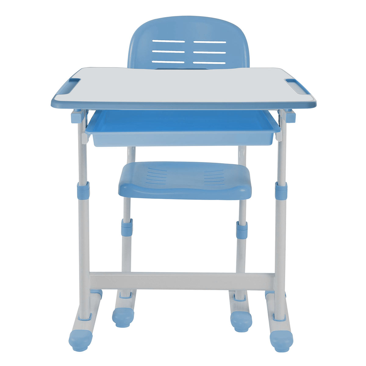 Комплект Anatomica Picola парта + стул + выдвижной ящик белый/голубой Комплект Anatomica Picola парта + стул + выдвижной ящик белый/голубой