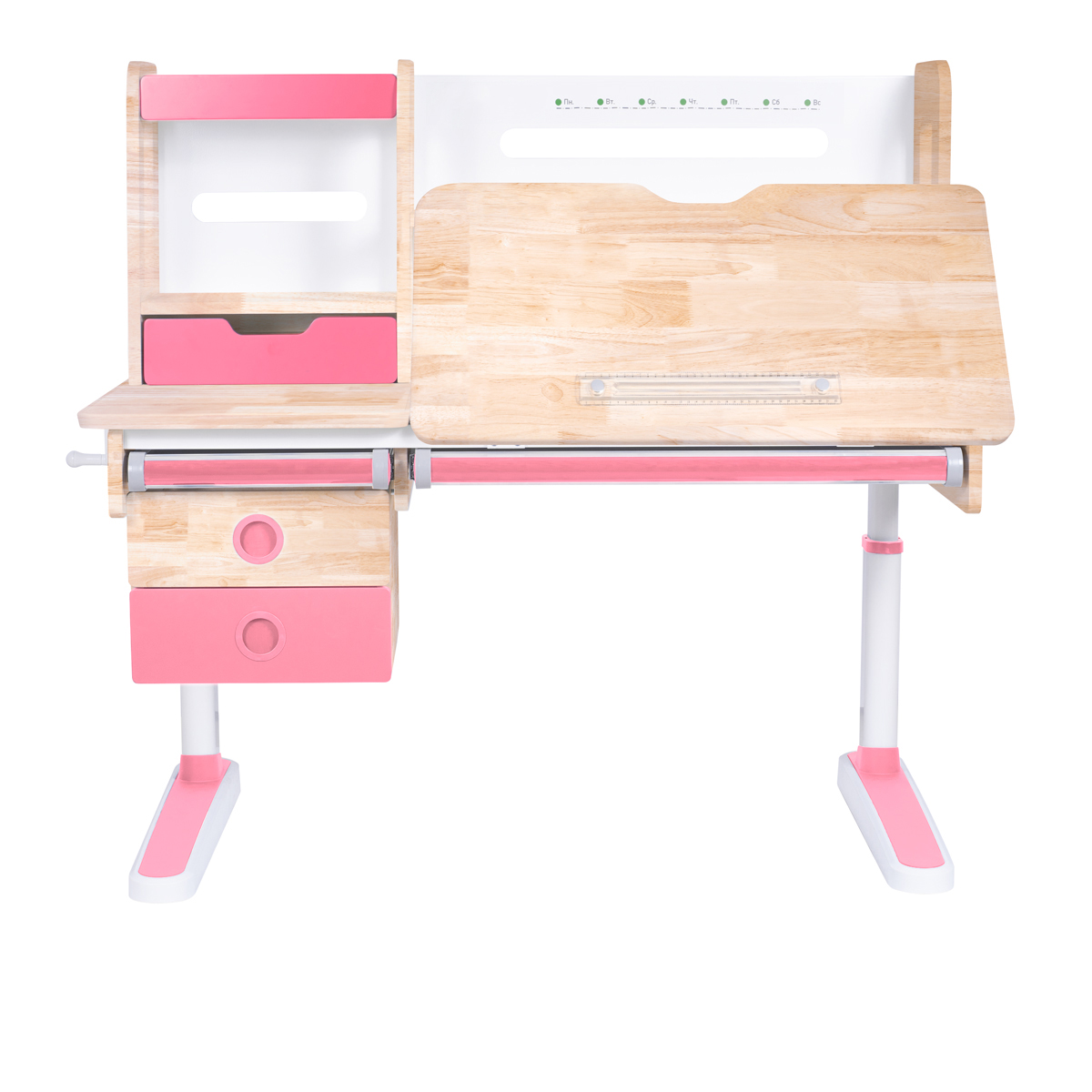 Детский стол Kinderzen Antinori Pro Wood бук/розовый