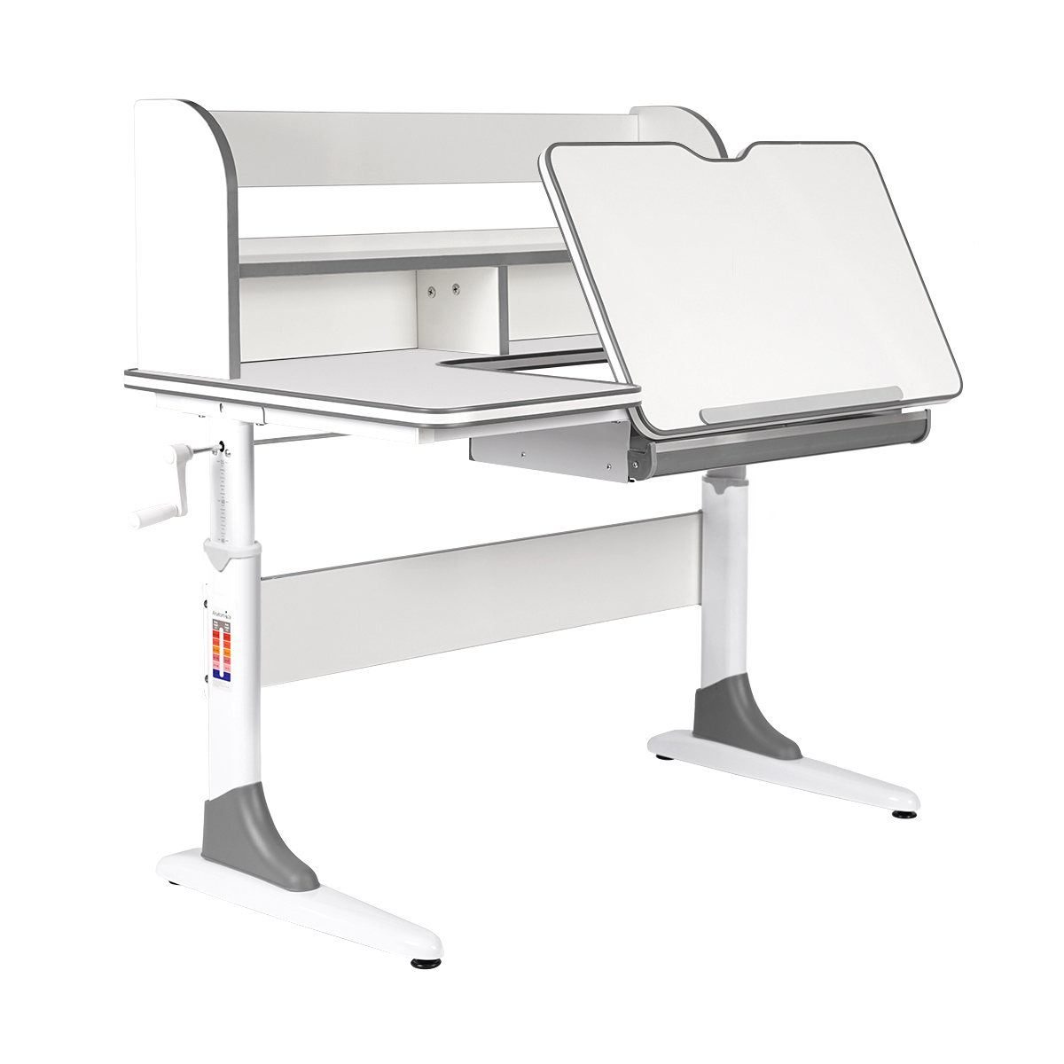 Растущая парта Anatomica Study-100 Lux белый/серый