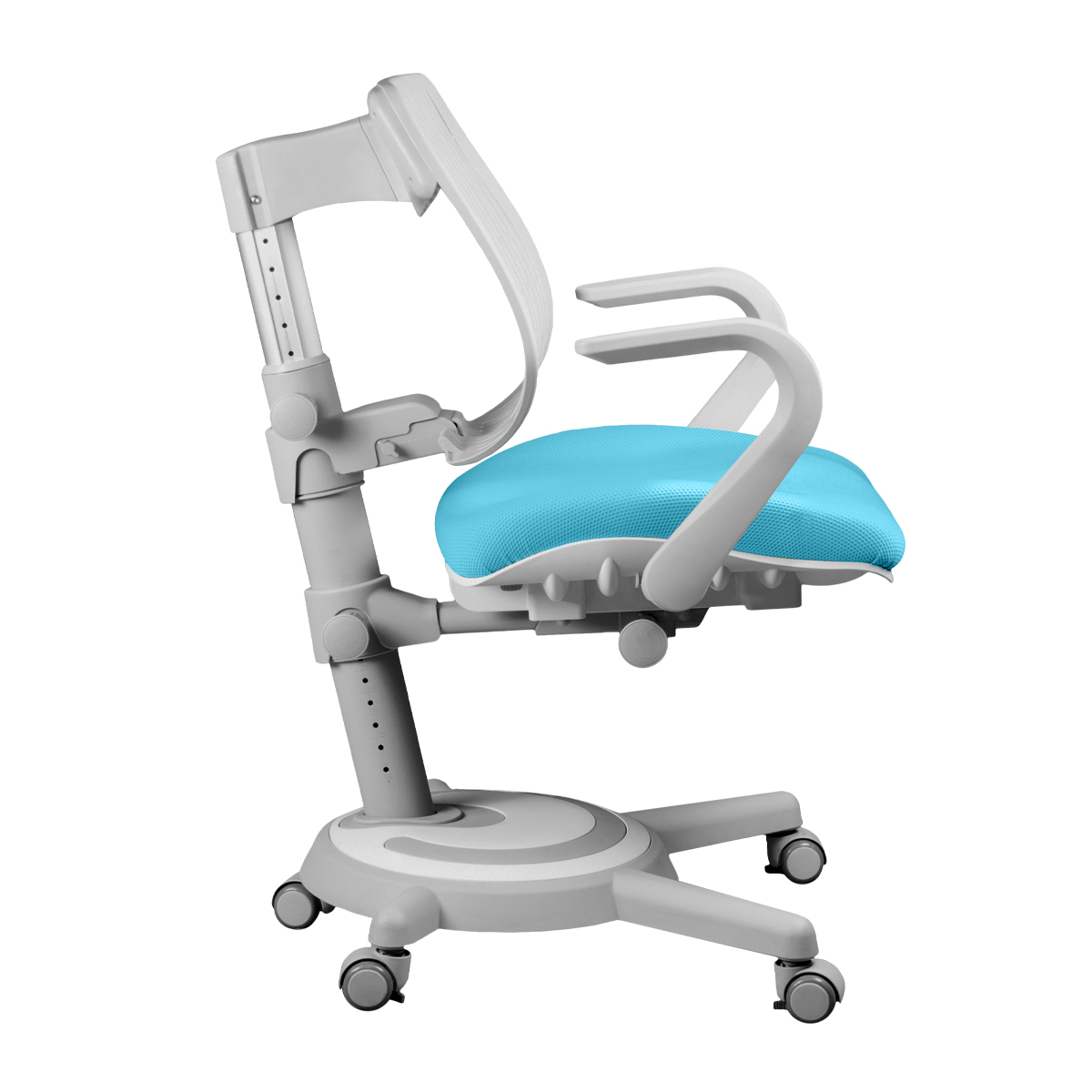 Детское кресло Kinderzen Ergoback с подлокотниками голубой