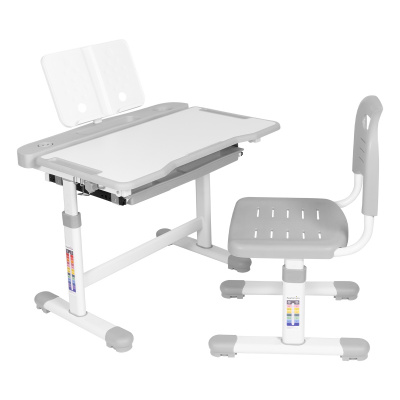 Комплект Anatomica Vitera парта + стул + выдвижной ящик + подставка белый/серый Комплект Anatomica Vitera парта + стул + выдвижной ящик + подставка белый/серый