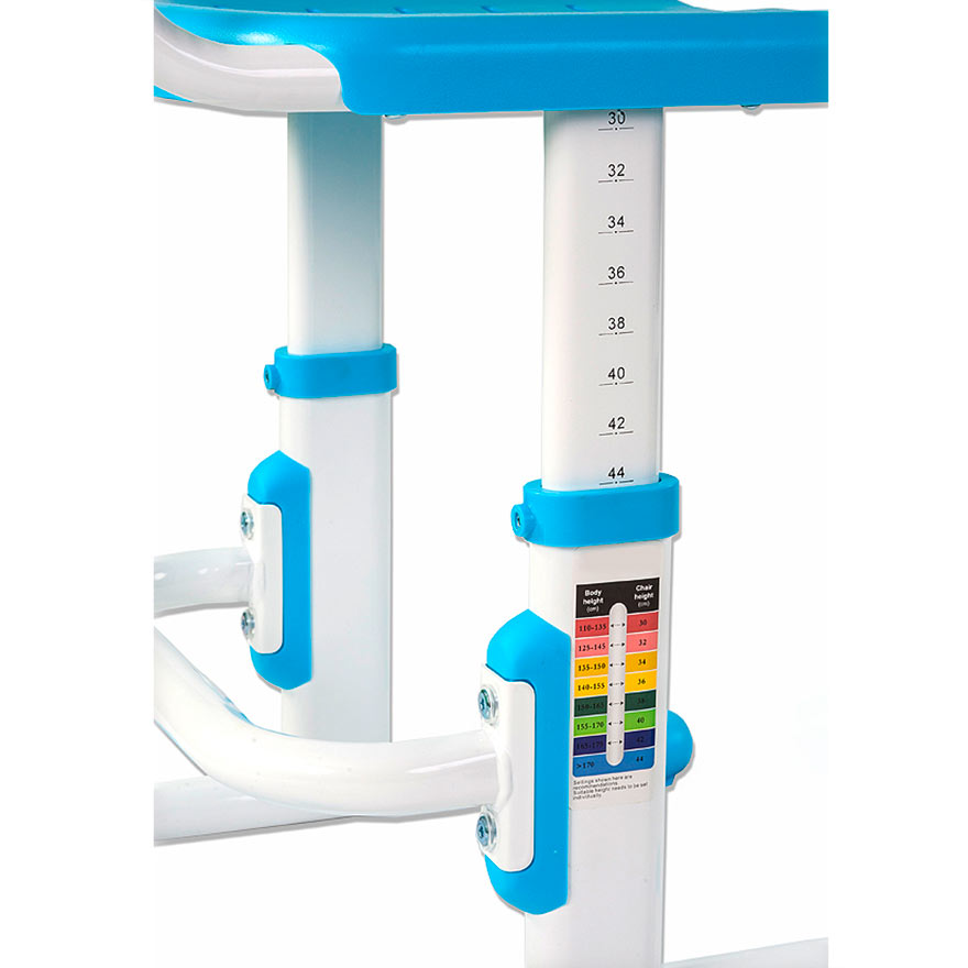 Комплект Anatomica Picola парта + стул + выдвижной ящик белый/голубой Комплект Anatomica Picola парта + стул + выдвижной ящик белый/голубой