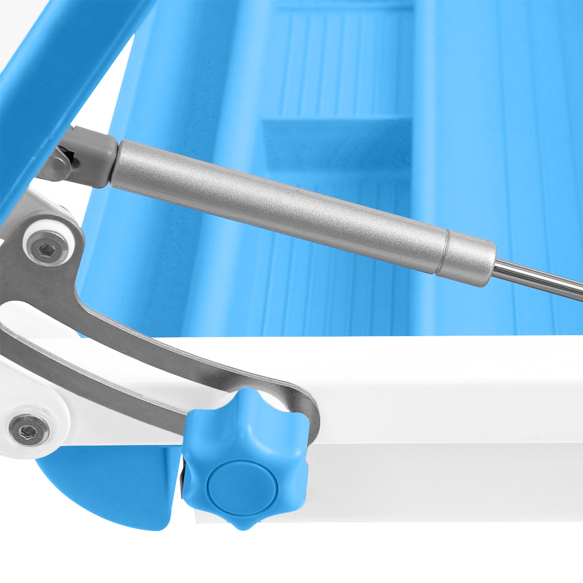 Комплект Anatomica Amata парта + стул + выдвижной ящик + подставка белый/голубой