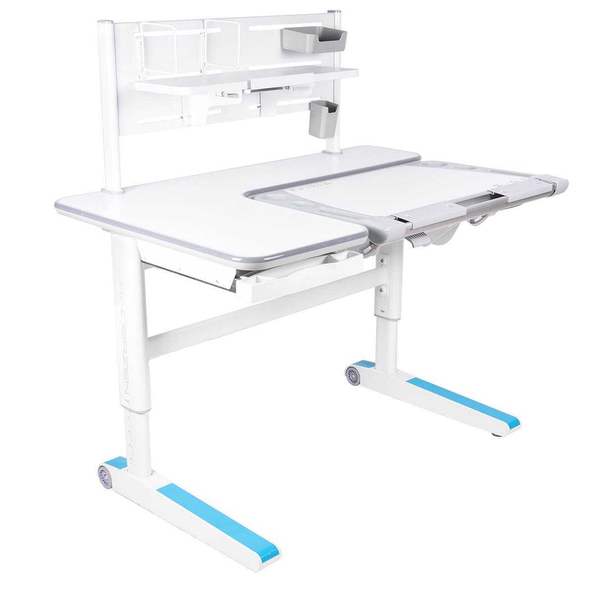 Kinderzen Variatica Plus парта + стеллаж + подставка для книг белый