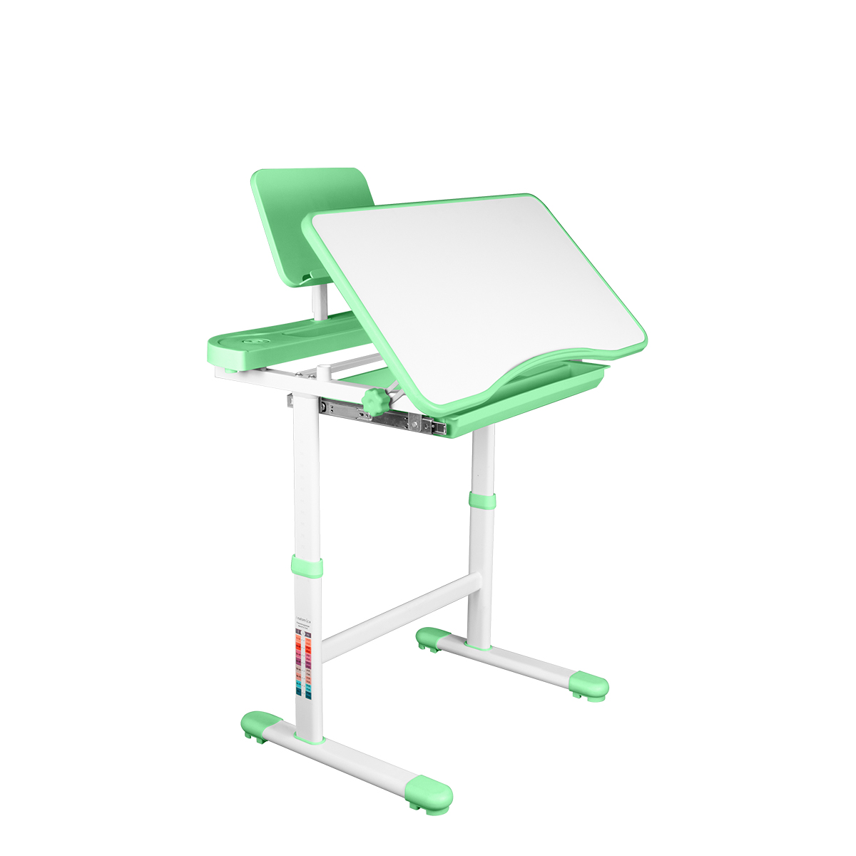 Комплект Anatomica Ara парта + стул + подставка для книг + выдвижной органайзер белый/зеленый Комплект Anatomica Ara парта + стул + подставка для книг + выдвижной органайзер белый/зеленый