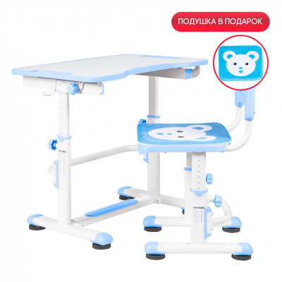 Комплект Anatomica Punto Lite парта + стул белый/голубой Комплект Anatomica Punto Lite парта + стул белый/голубой