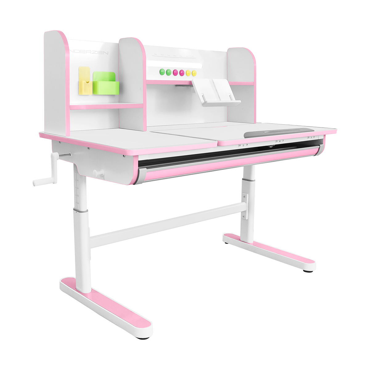 Комплект Kinderzen Gaudi Plus парта + кресло белый/розовый c розовым креслом Anatomica Armata Комплект Kinderzen Gaudi Plus парта + кресло белый/розовый c розовым креслом Anatomica Armata