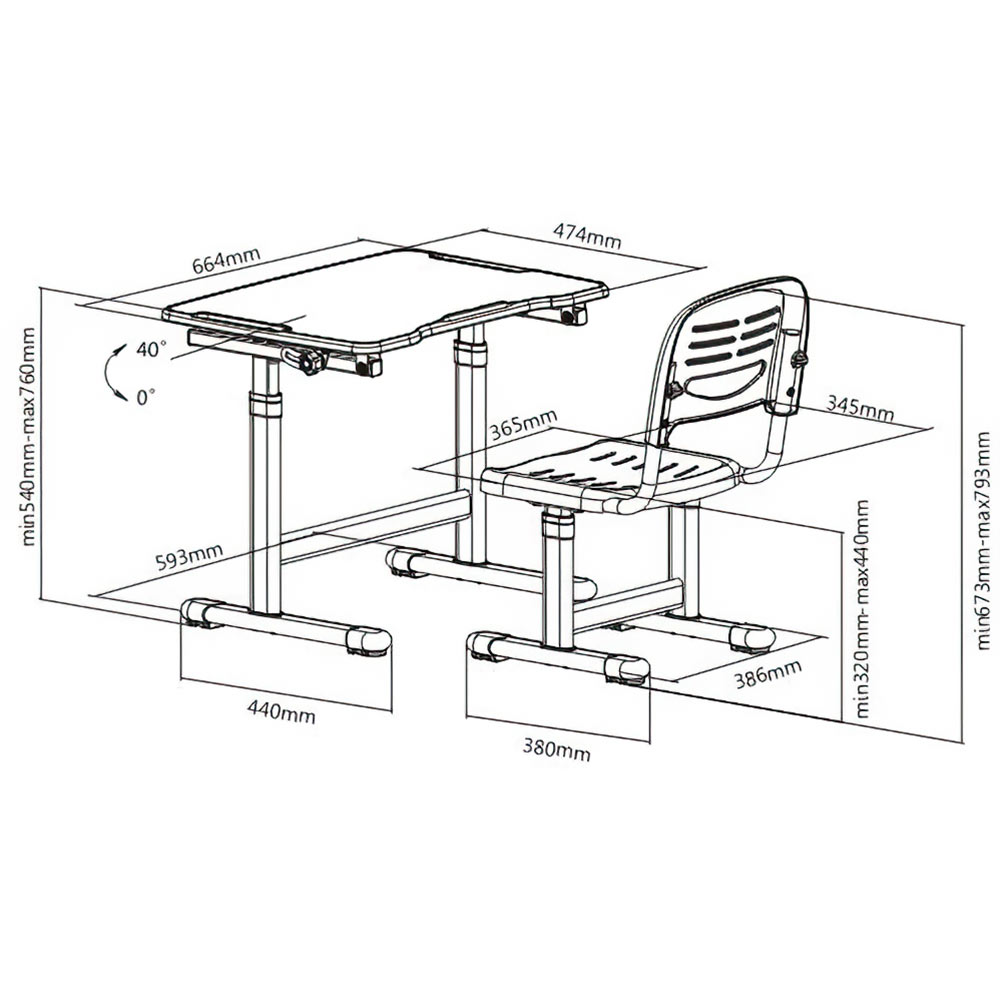 Комплект Anatomica Picola Lite парта + стул Комплект Anatomica Picola Lite парта + стул