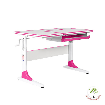 Растущая парта Anatomica Study-100 белый/розовый