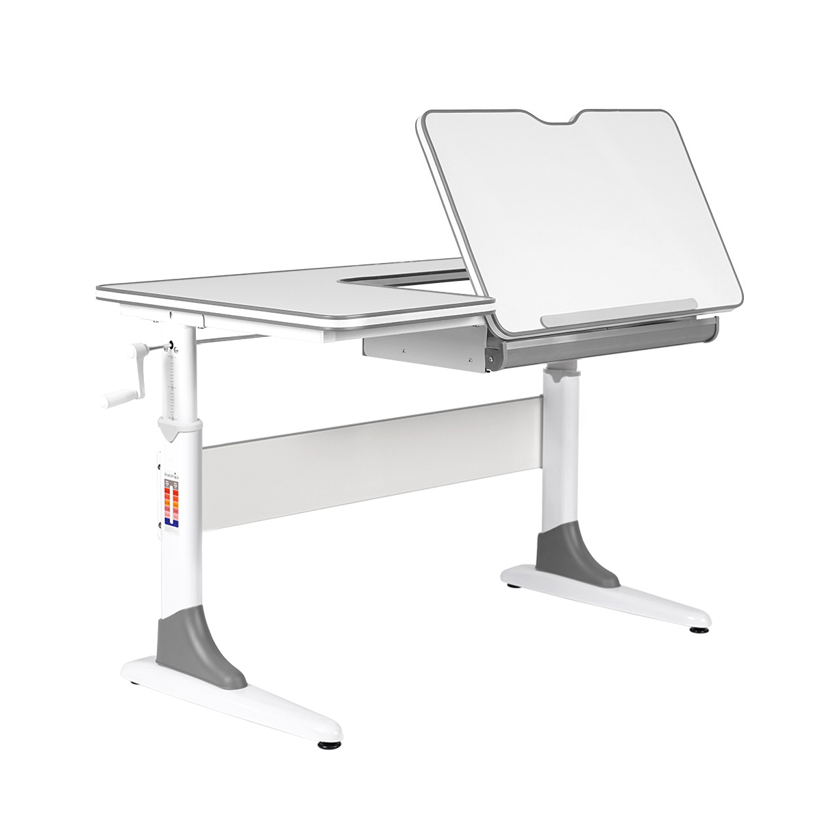 Комплект Anatomica Study-100 парта + стул белый/серый с серым стулом Lux-02