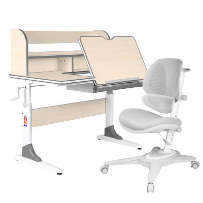 Комплект Anatomica Study-100 Lux парта + кресло + органайзер клен/серый с серым креслом Funken