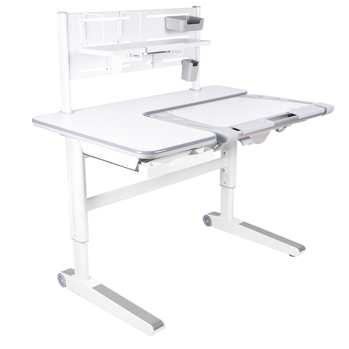 Kinderzen Variatica Plus парта + стеллаж + подставка для книг белый