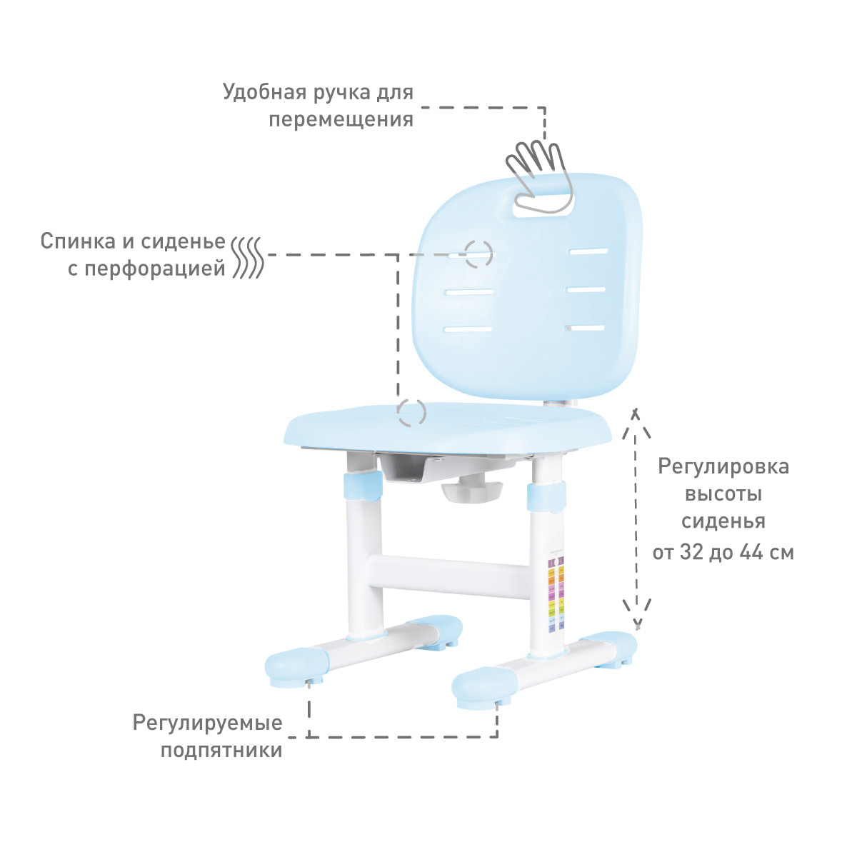 Растущий стул Anatomica Lux Pro голубой