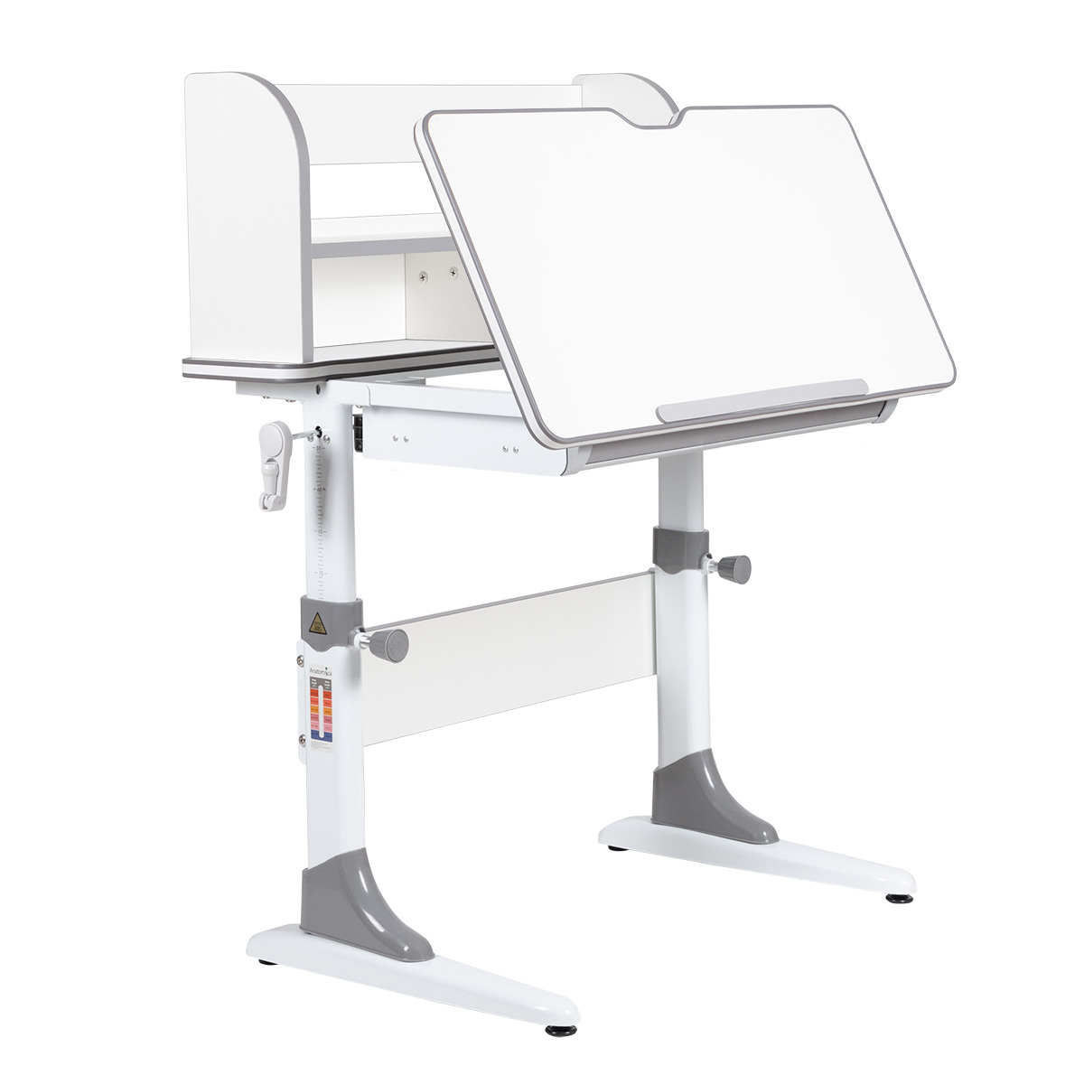 Комплект Anatomica Study-70 Plus парта + стул + надстройка белый/серый/белый