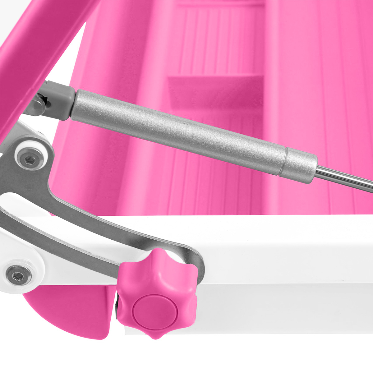 Комплект Anatomica Amata парта + стул + выдвижной ящик + подставка + светильник белый/розовый