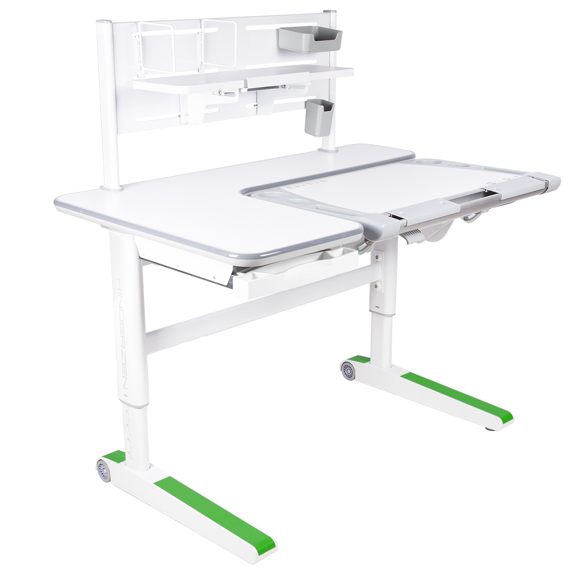 Kinderzen Variatica Plus парта + стеллаж + подставка для книг белый