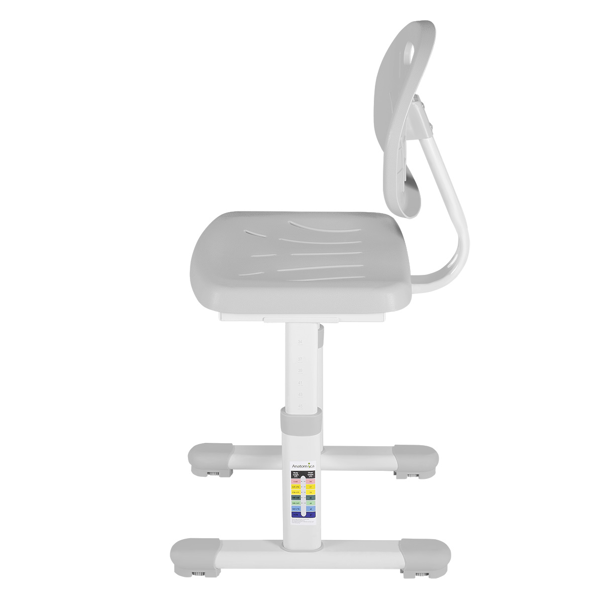 Комплект Anatomica Study-80 парта + стул + выдвижной ящик белый/серый с серым стулом Lux-02 Комплект Anatomica Study-80 парта + стул + выдвижной ящик белый/серый с серым стулом Lux-02