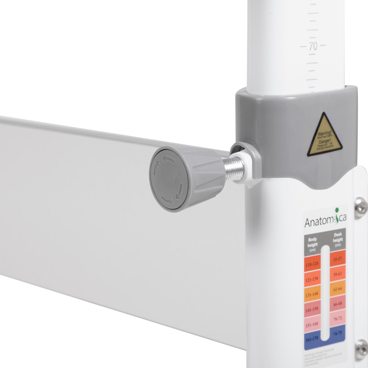 Комплект Anatomica Study-70 Plus парта + стул + надстройка белый/серый/белый