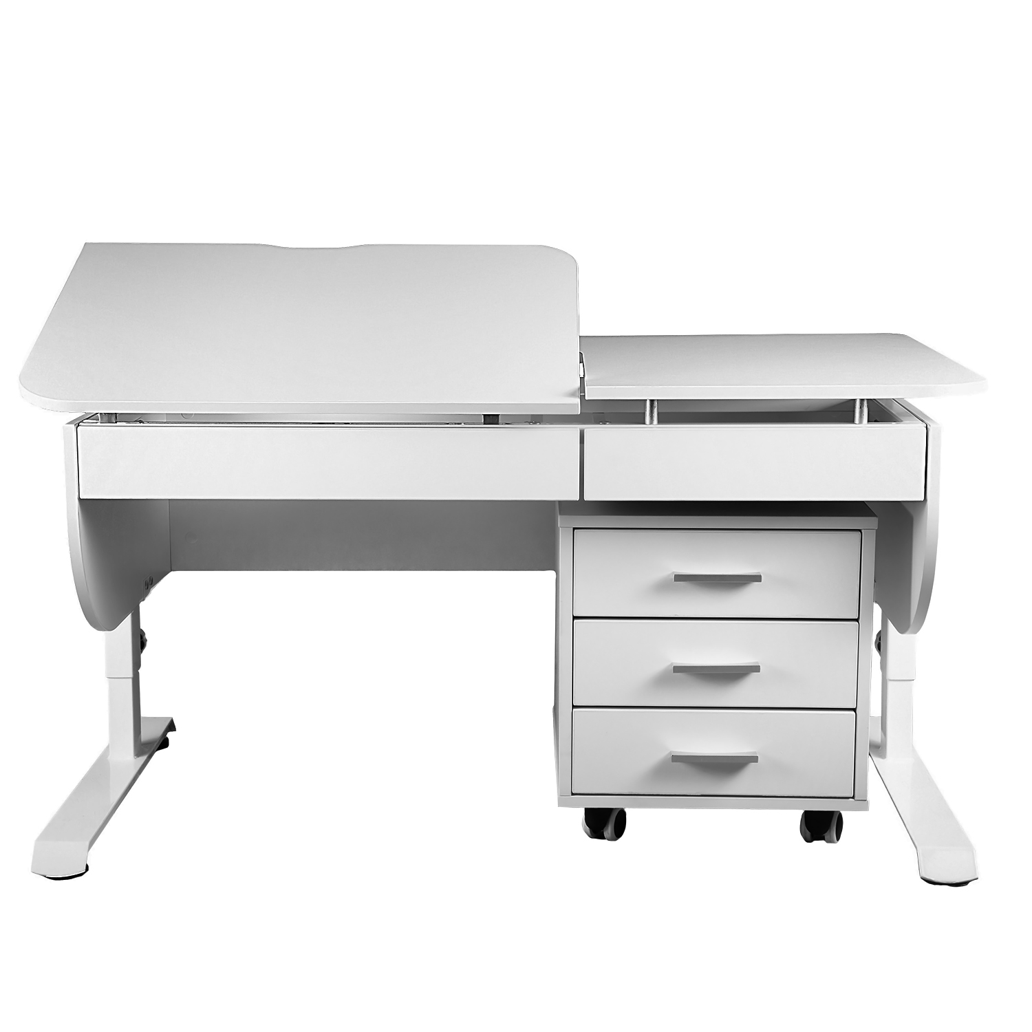 Комплект Anatomica Отличник с выкатной тумбой + накладка на стол + подставка для книг белый