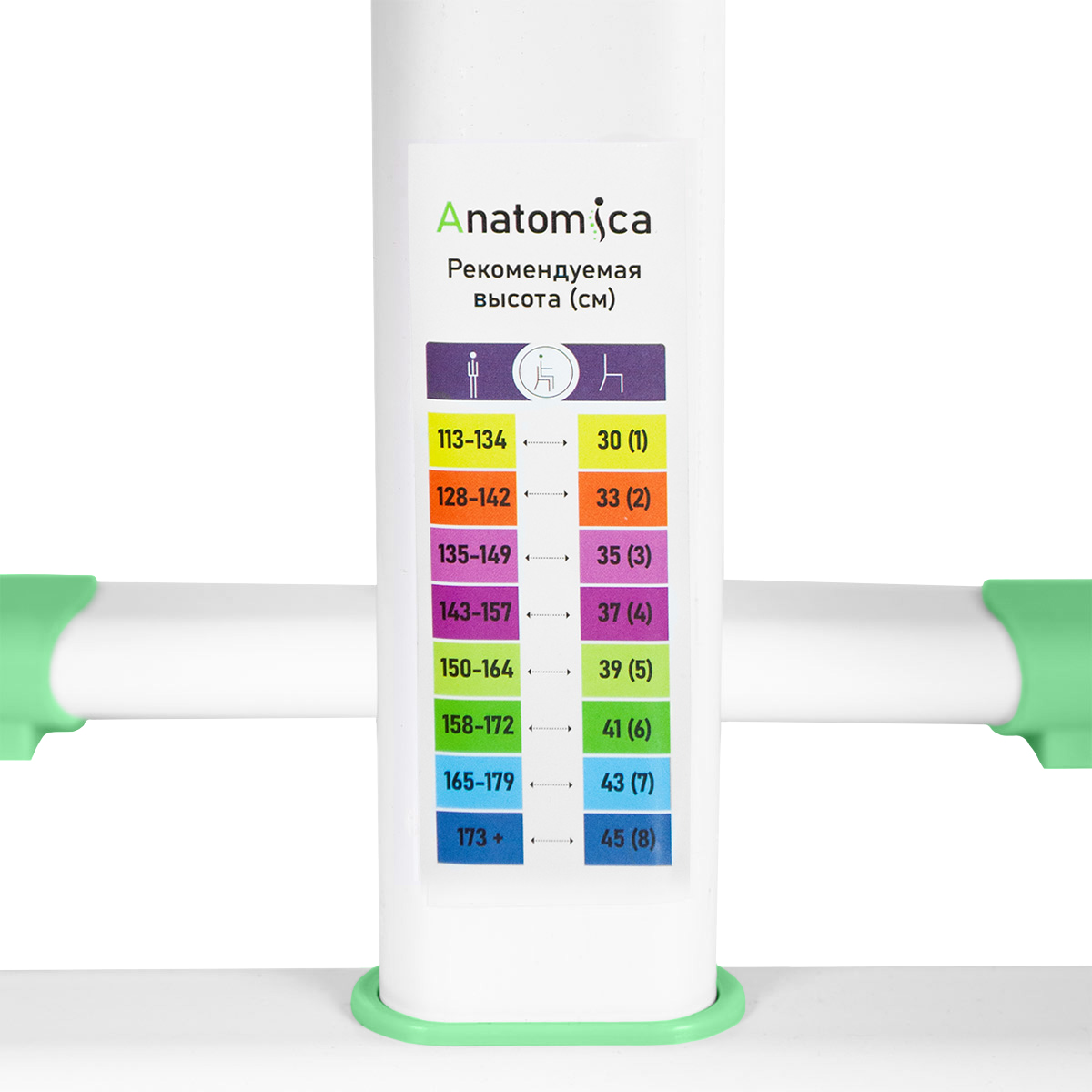 Комплект Anatomica Ara парта + стул + подставка для книг + выдвижной органайзер белый/зеленый Комплект Anatomica Ara парта + стул + подставка для книг + выдвижной органайзер белый/зеленый