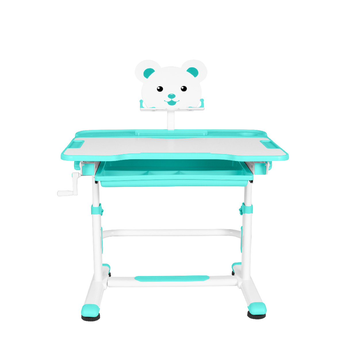 Комплект Anatomica Litra парта + стул + выдвижной ящик + подставка белый/зеленый Комплект Anatomica Litra парта + стул + выдвижной ящик + подставка белый/зеленый