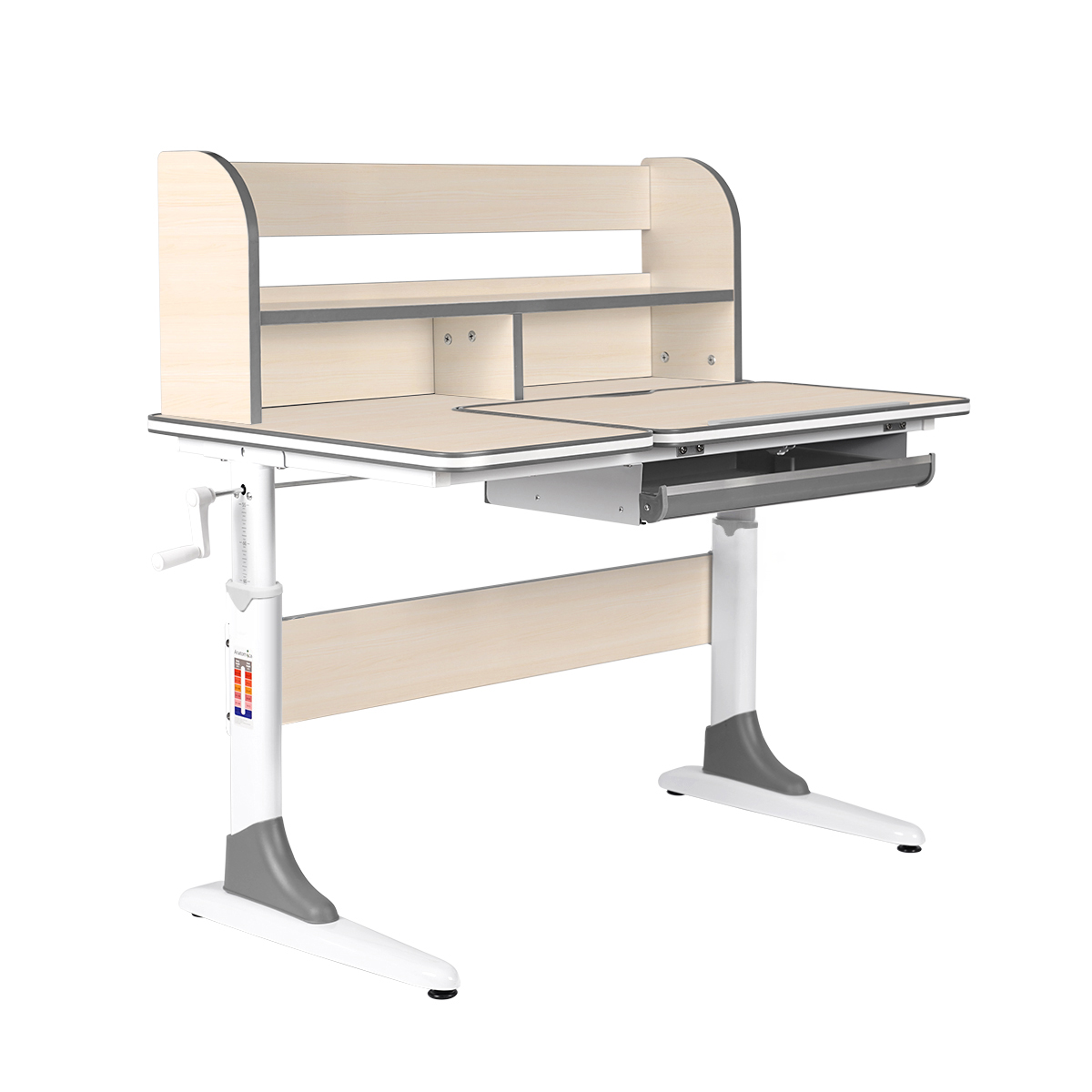 Комплект Anatomica Study-100 Lux парта + кресло + органайзер клен/серый с серым креслом Funken