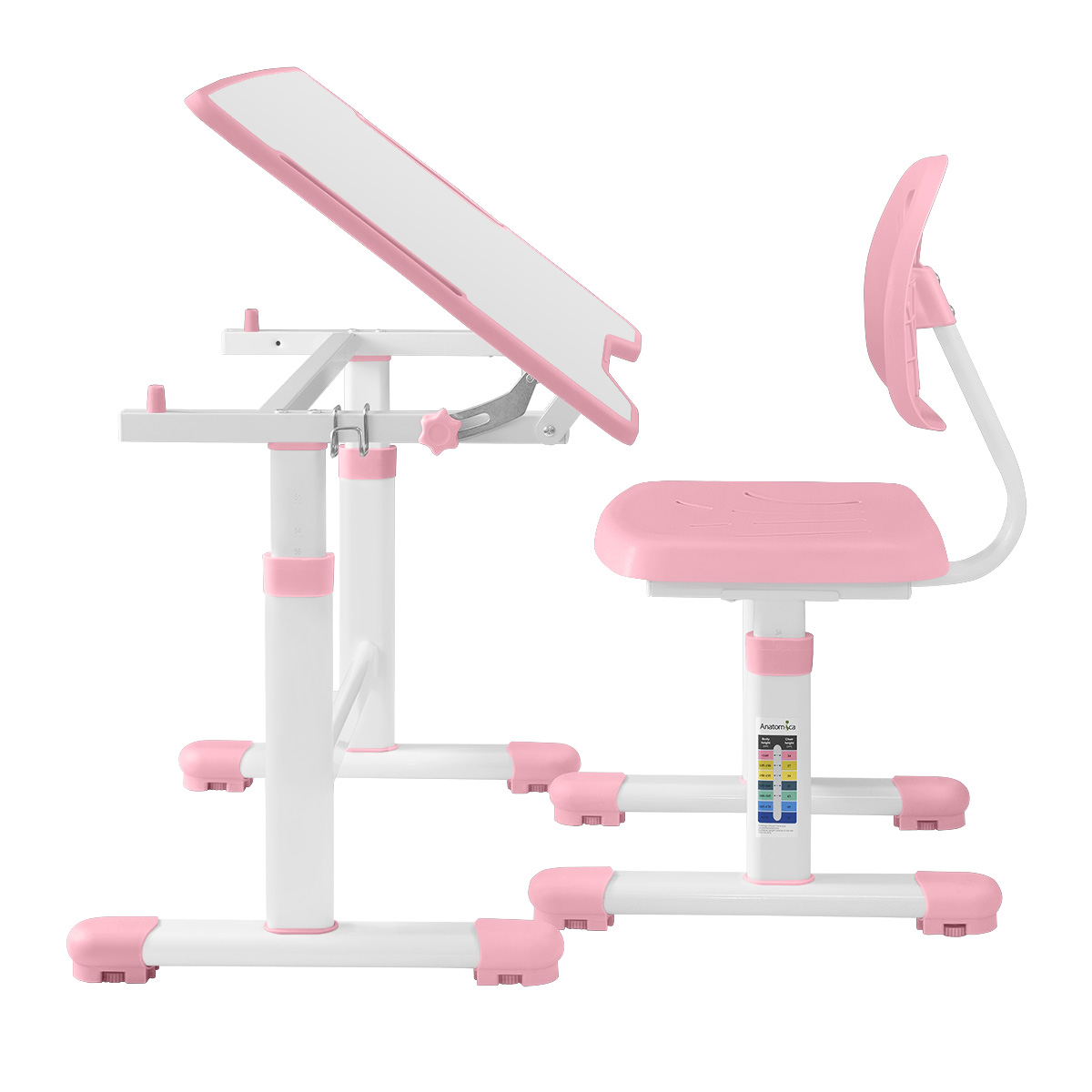 Комплект Anatomica Karina Lite парта + стул белый/светло-розовый Комплект Anatomica Karina Lite парта + стул белый/светло-розовый