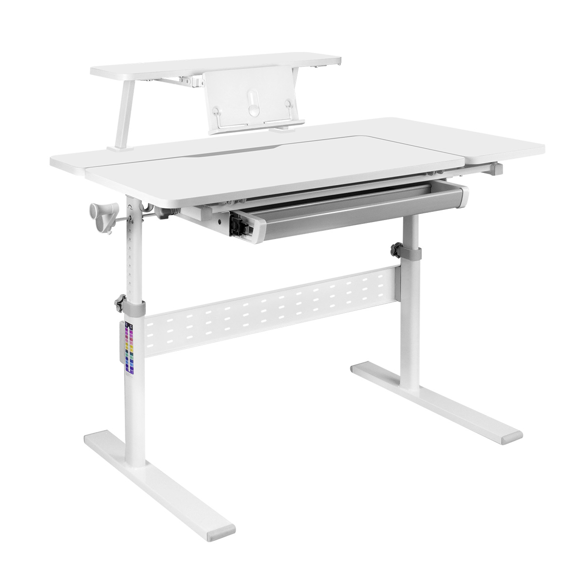 Комплект Anatomica Dunga парта + кресло + надстройка+ органайзер + подставка для книг белый/серый/серый