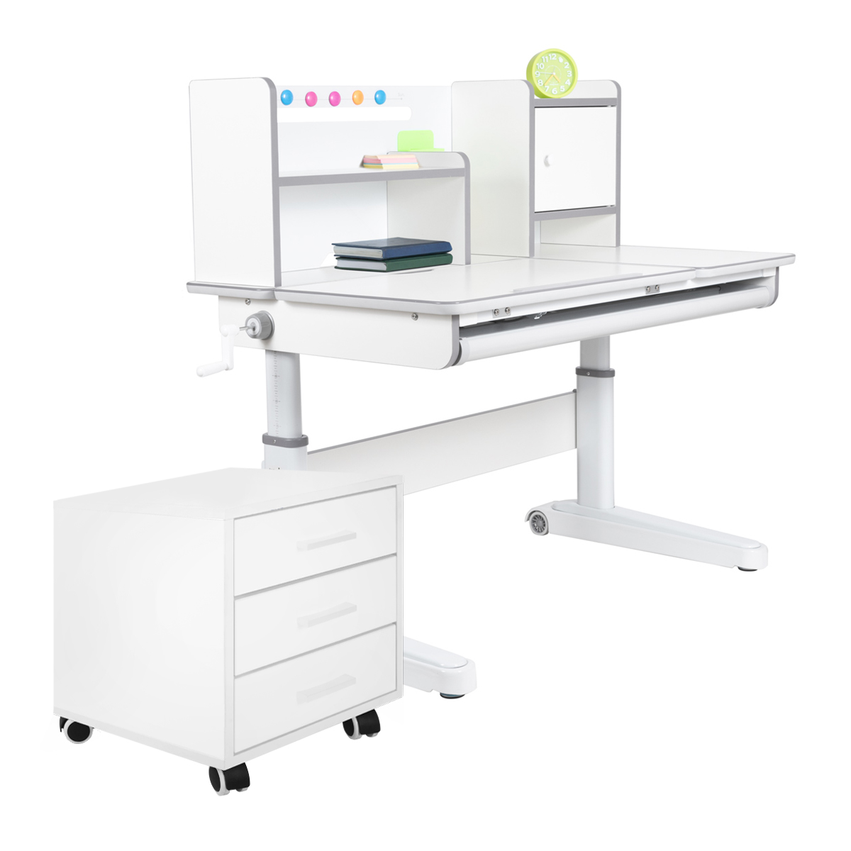 Парта Anatomica Premium Granda Plus с выкатной тумбой Отличник белый