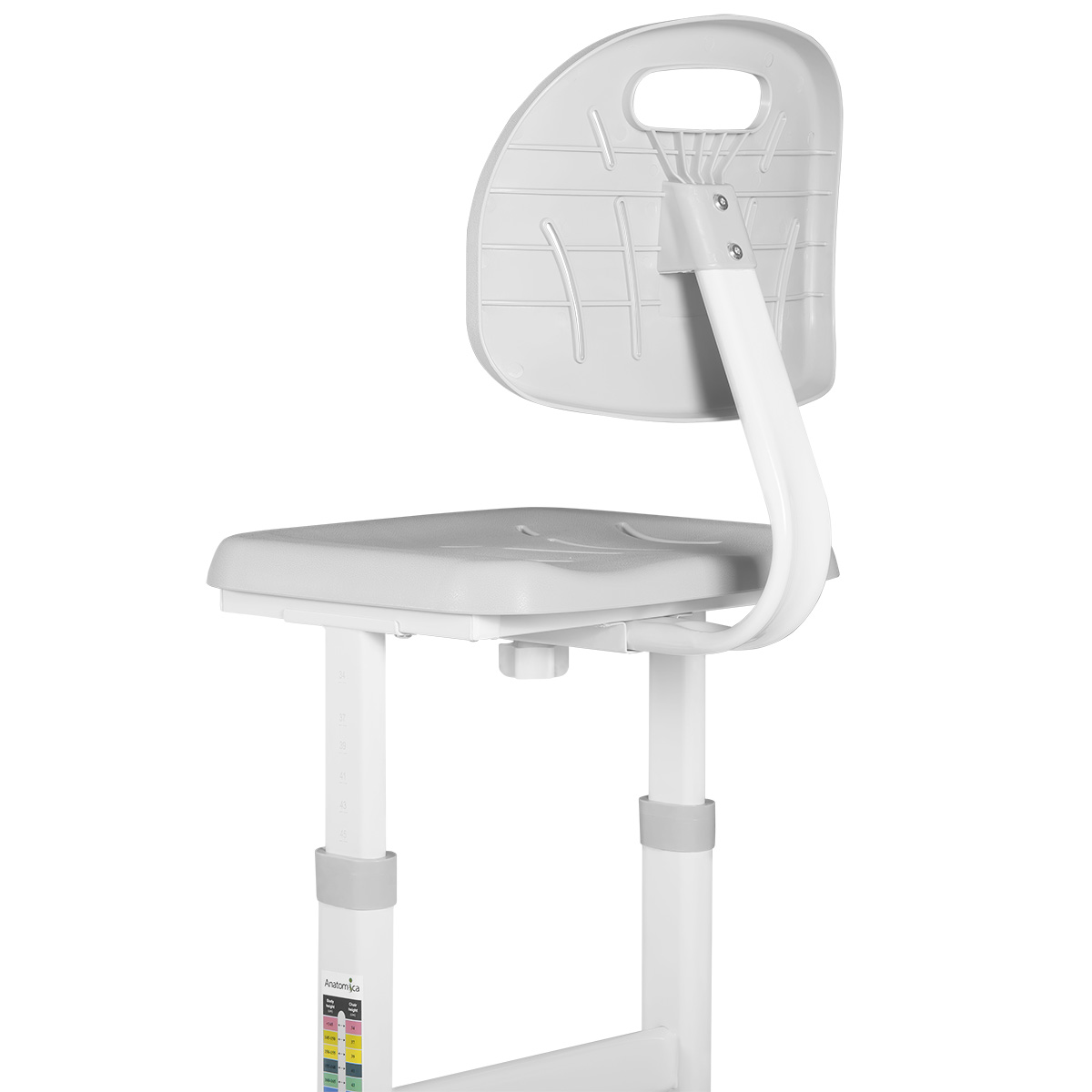 Комплект Anatomica Study-100 парта + стул белый/серый с серым стулом Lux-02
