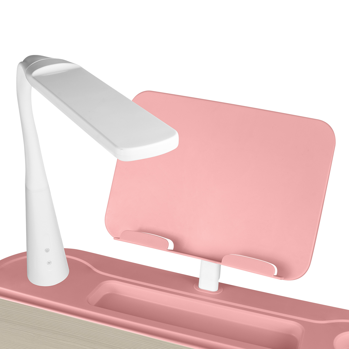 Комплект Anatomica Ara парта + стул + светильник + подставка для книг + выдвижной органайзер клен/розовый