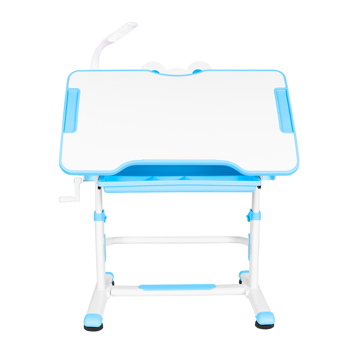 Комплект Anatomica Litra парта + стул + выдвижной ящик + подставка + светильник L4 белый/голубой с L4 Комплект Anatomica Litra парта + стул + выдвижной ящик + подставка + светильник L4 белый/голубой с L4