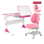 Комплект Anatomica Study-100 парта + кресло белый/розовый с розовым креслом Armata Duos