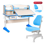 Комплект Anatomica Uniqa парта + кресло + надстройка + подставка для книг клен/голубой с голубым креслом Armata Комплект Anatomica Uniqa парта + кресло + надстройка + подставка для книг клен/голубой с голубым креслом Armata