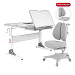 Комплект Anatomica Study-100 парта + кресло белый/серый с серым креслом Armata Duos