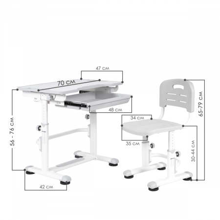 Комплект Anatomica Punto парта + стул + выдвижной ящик