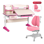 Комплект Anatomica Uniqa парта + кресло + надстройка + подставка для книг клен/розовый с розовым креслом Armata Duos Комплект Anatomica Uniqa парта + кресло + надстройка + подставка для книг клен/розовый с розовым креслом Armata Duos